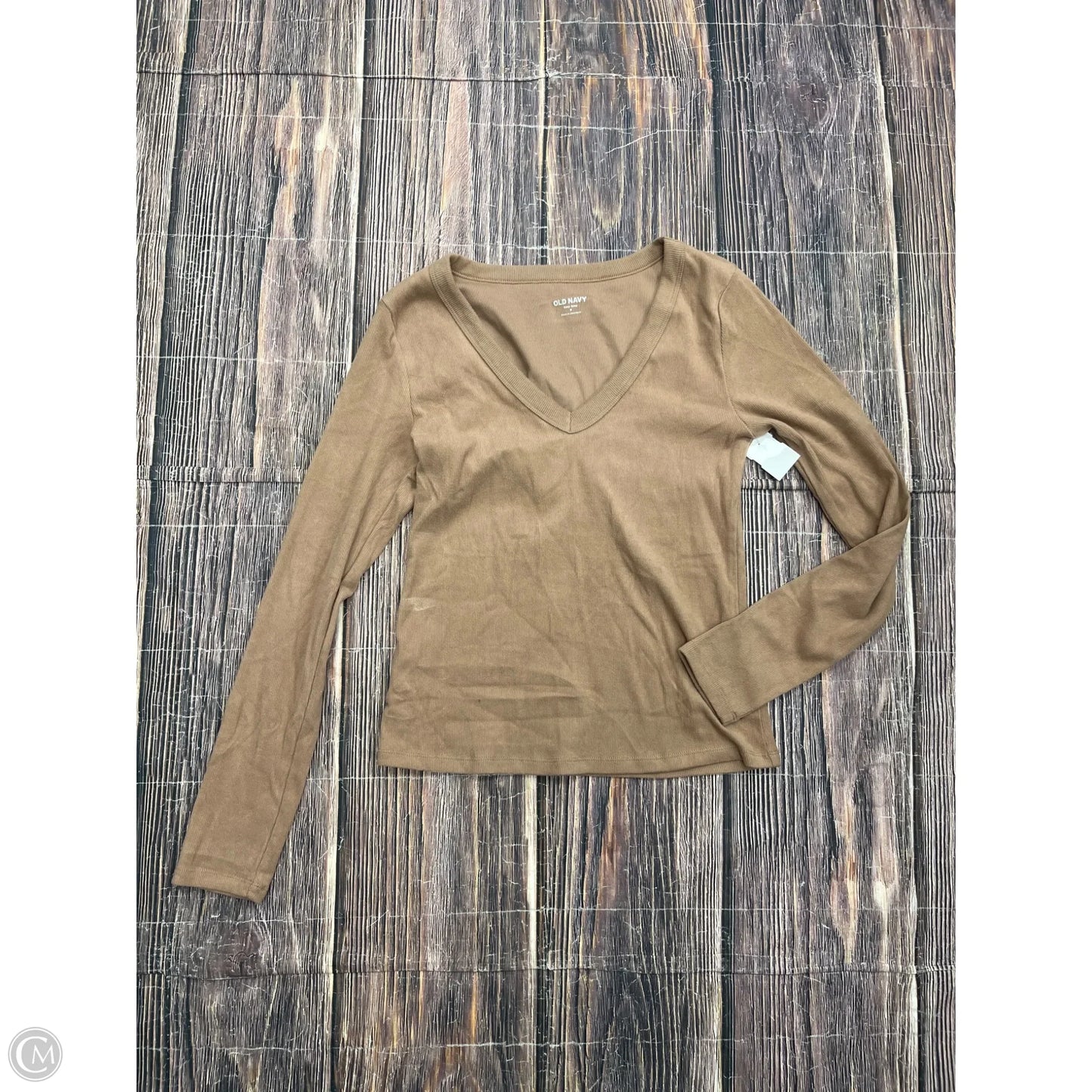 Top Long Sleeve By Old Navy In Brown, Size: M