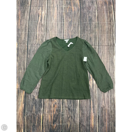Top Long Sleeve By Christopher And Banks In Green, Size: Xl