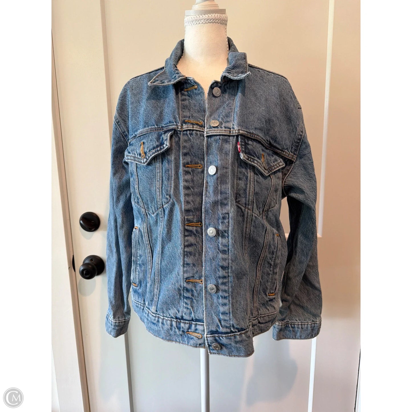 Jacket Denim By Levis In Blue Denim, Size: L