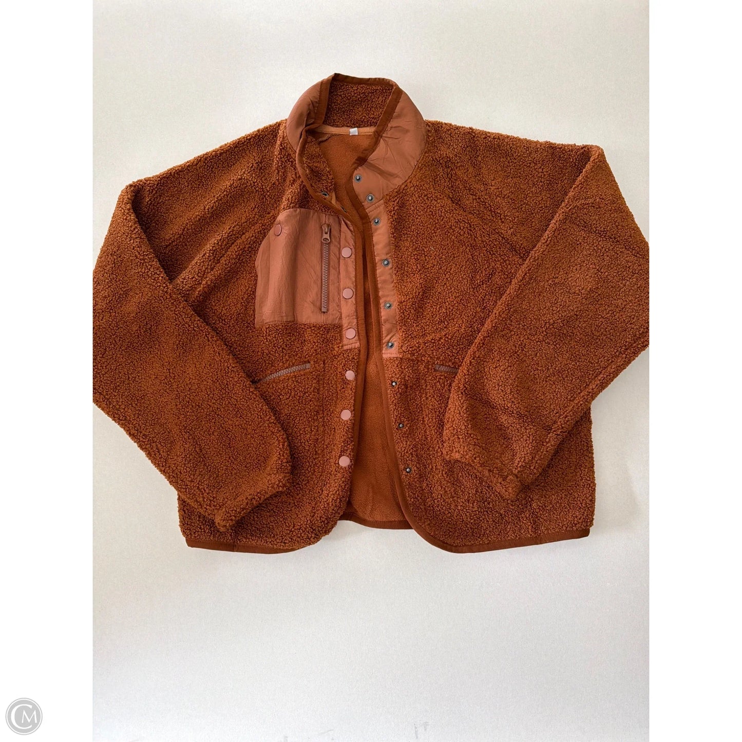 Jacket Fleece By Clothes Mentor In Brown, Size: S