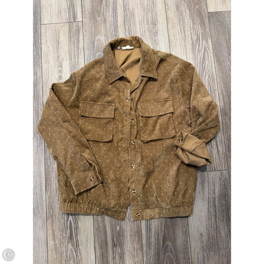 Jacket Shirt By Easel In Brown, Size: S