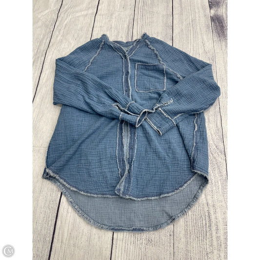Top Long Sleeve By Aerie In Blue, Size: S