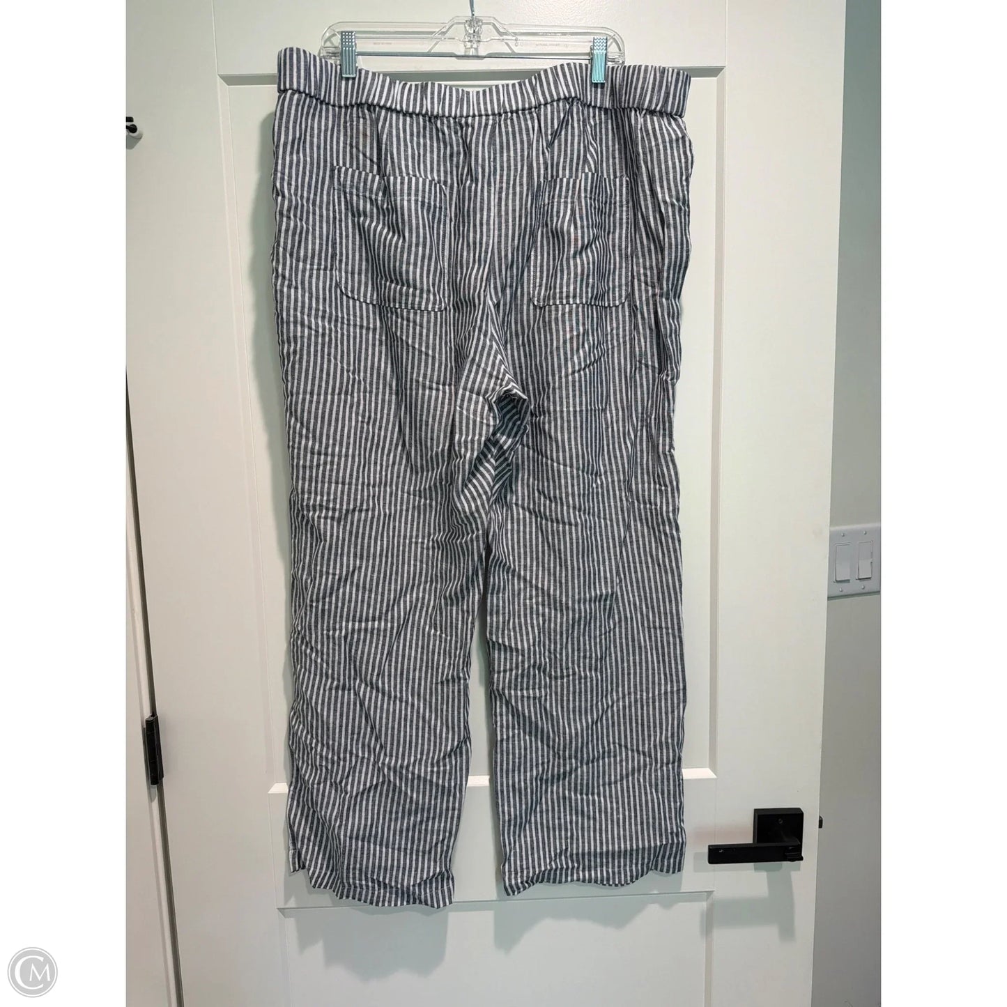 Pants Linen By Liz Claiborne In Grey & White, Size: Xl