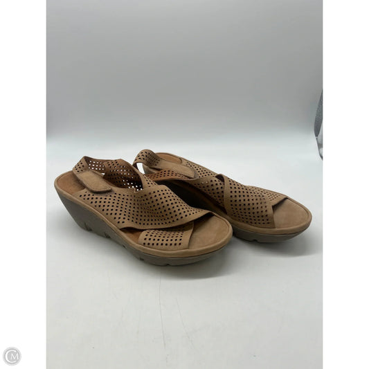 Sandals Heels Platform By Clarks In Brown, Size: 9