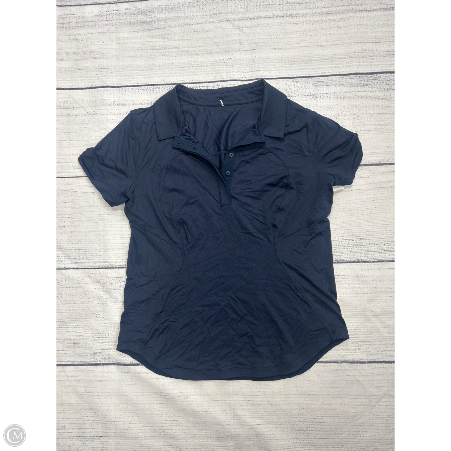 Athletic Top Short Sleeve By Lululemon In Navy, Size: 6