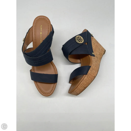Shoes Heels Wedge By Tommy Hilfiger In Blue, Size: 9