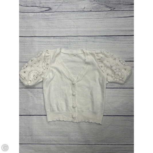 Sweater Short Sleeve By Anthropologie In White, Size: M