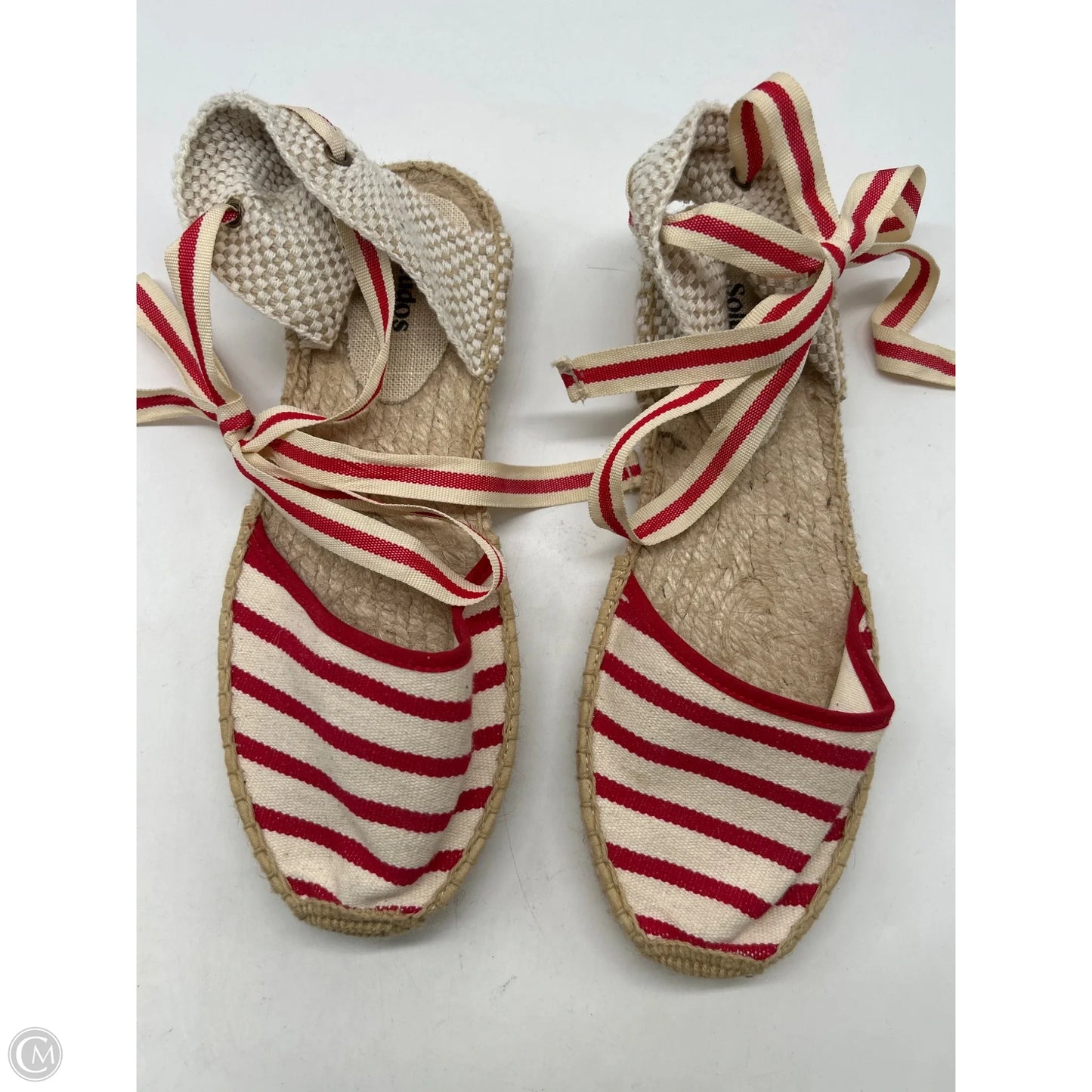 Sandals Flats By Soludos In Red & Tan, Size: 8
