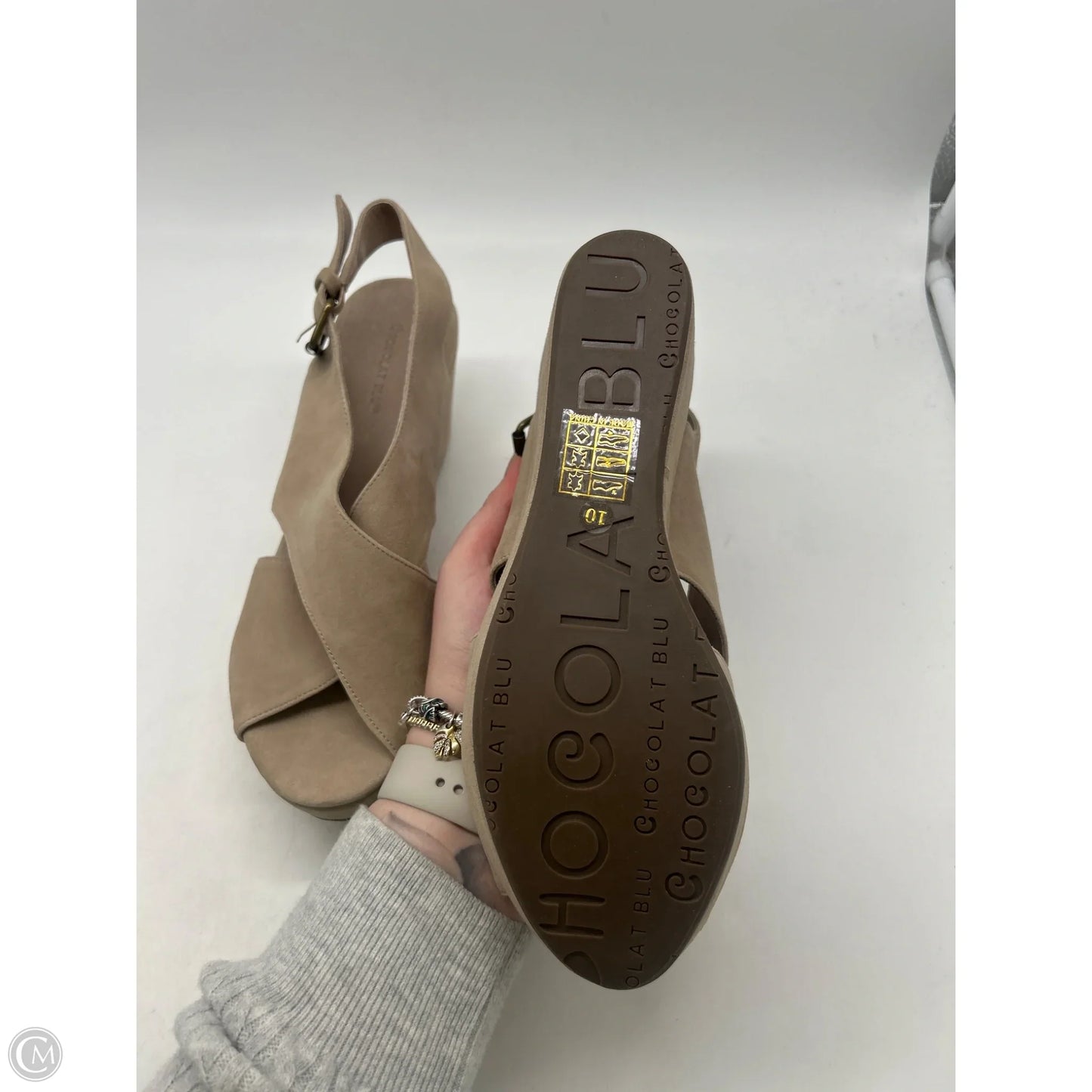 Sandals Heels Platform By Clothes Mentor In Brown, Size: 10