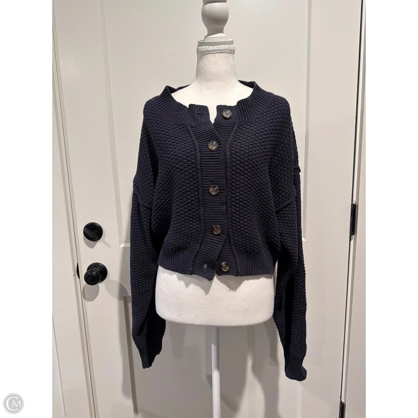 Sweater Cardigan By Free People In Navy, Size: M