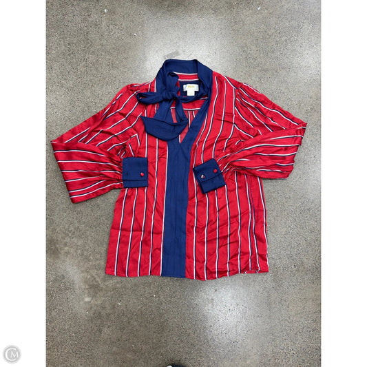 Top Long Sleeve By Maeve In Blue & Red, Size: Xs