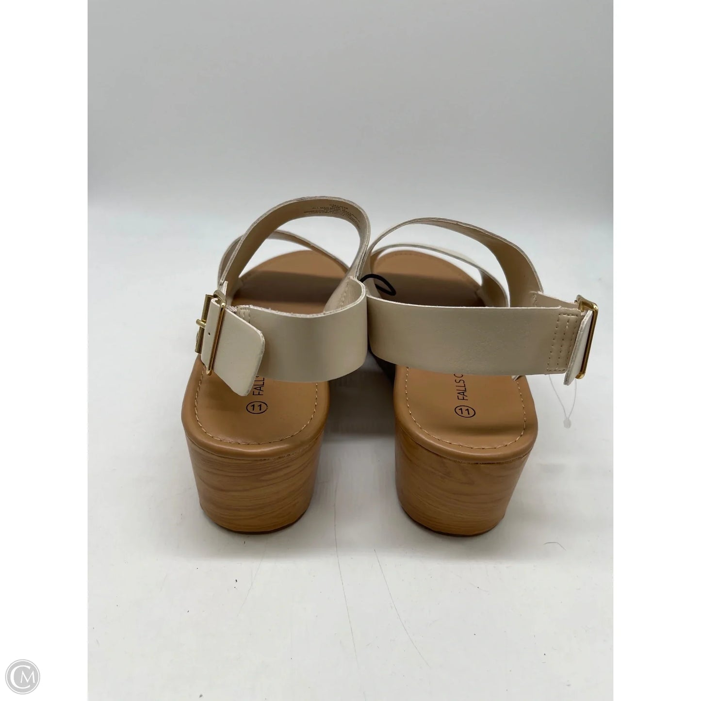Sandals Heels Platform By Falls Creek In Cream, Size: 11