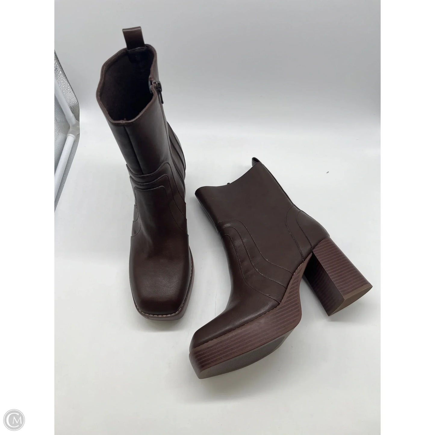 Boots Ankle Heels By Ophelia Roe In Brown, Size: 10