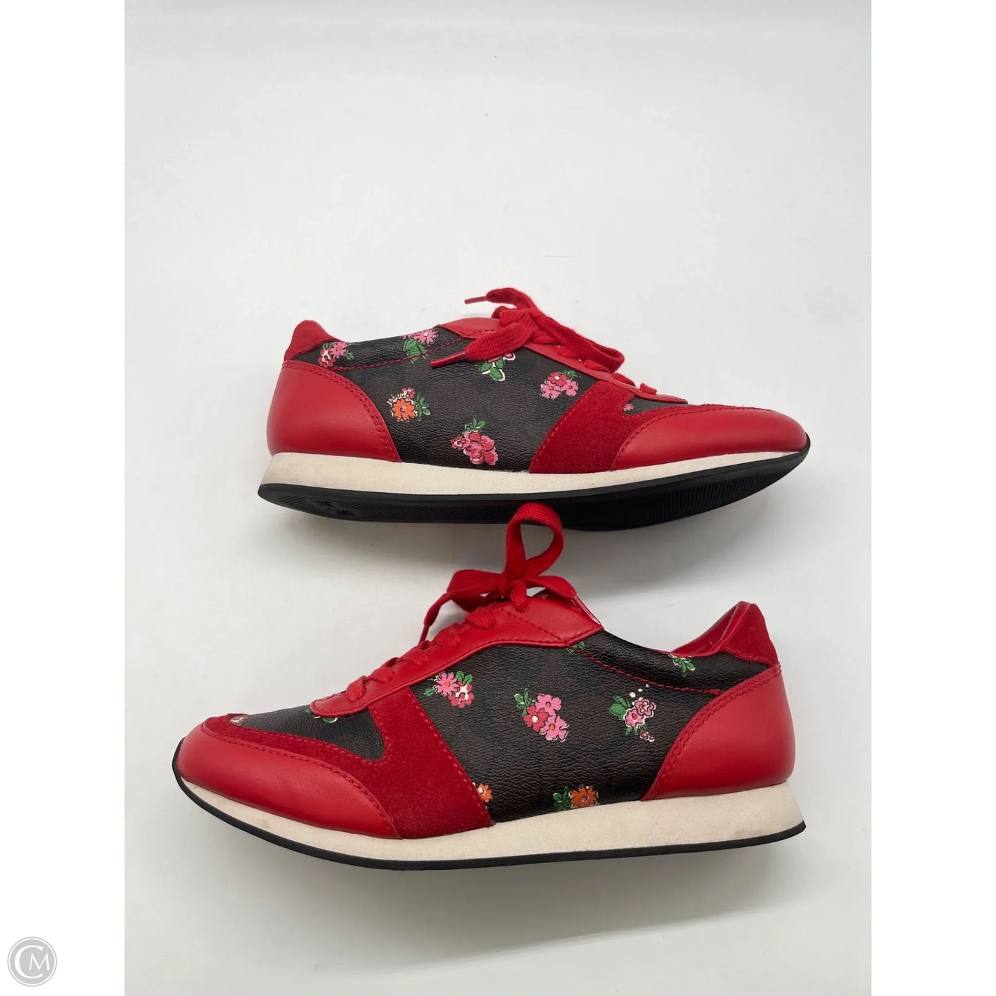 Shoes Designer By Coach In Brown & Red, Size: 7.5