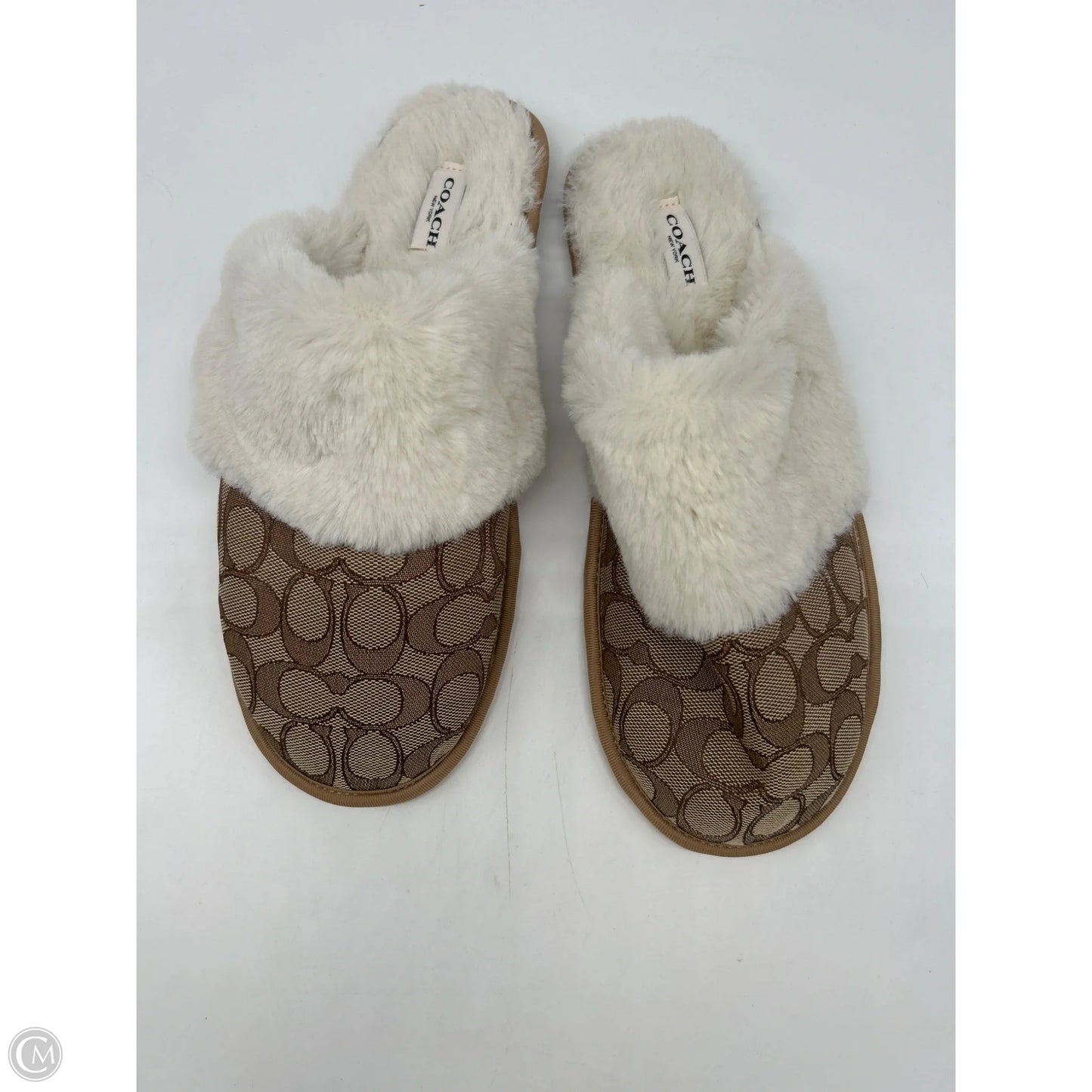 Slippers Designer By Coach In Brown, Size: 10