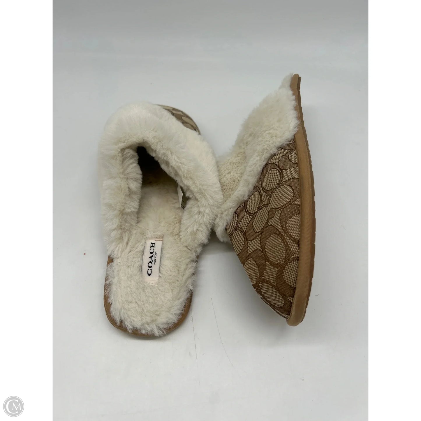 Slippers Designer By Coach In Brown, Size: 10