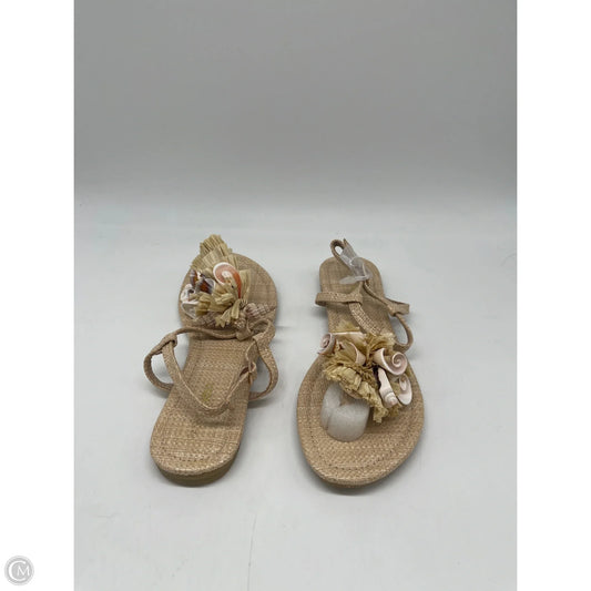 Sandals Flats By Fashion Nova In Tan, Size: 7.5