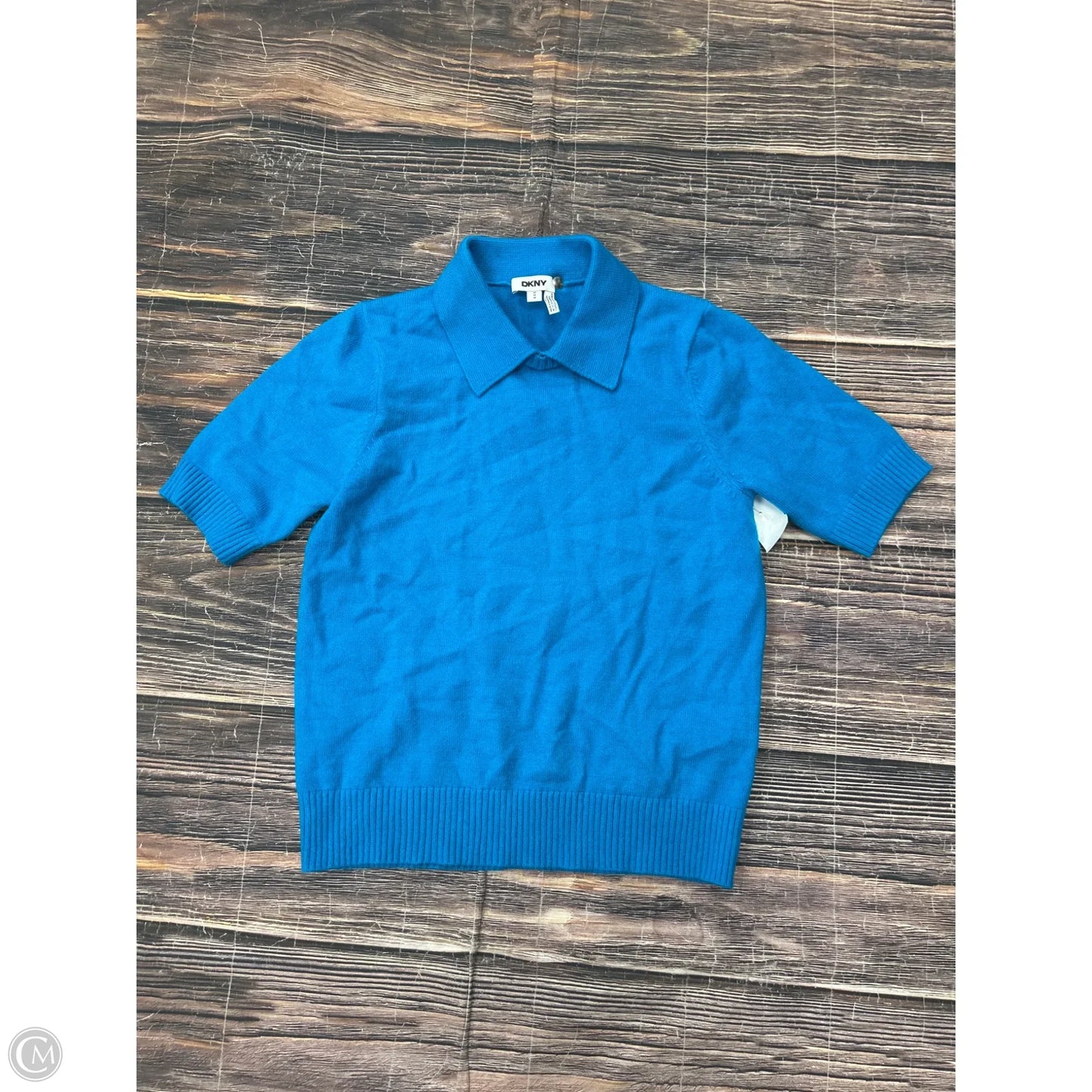 Sweater Short Sleeve By Dkny In Blue, Size: M