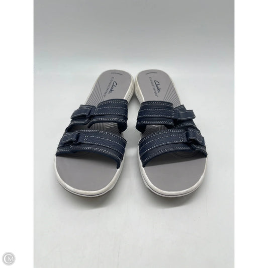 Sandals Flats By Clarks In Navy, Size: 7