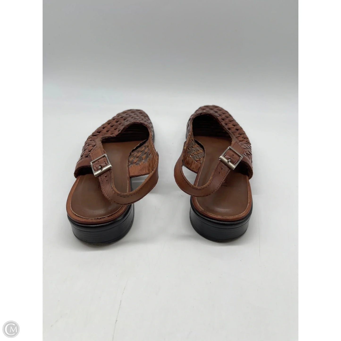 Sandals Heels Block By Clothes Mentor In Brown, Size: 7.5