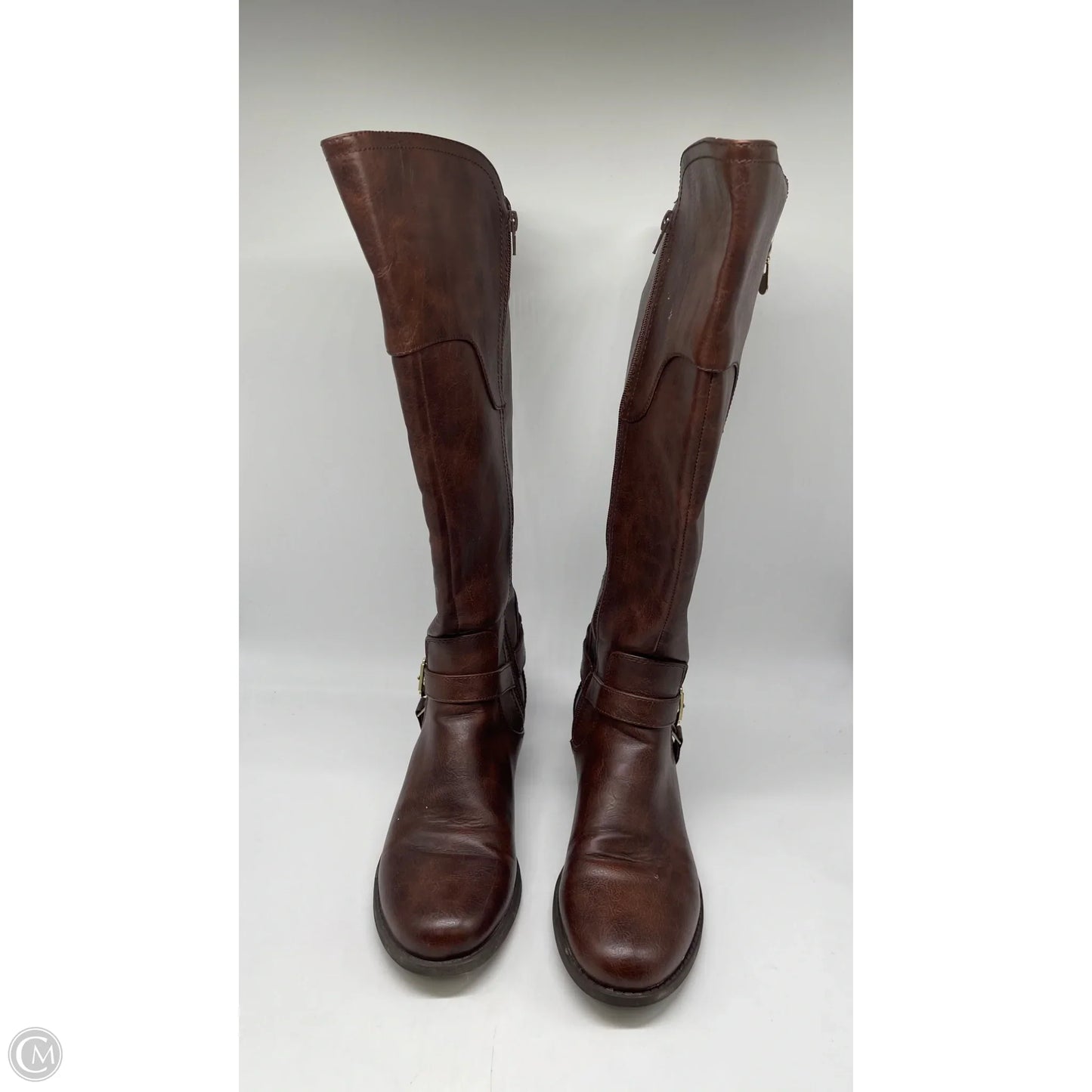 Boots Mid-calf Heels By Guess In Brown, Size: 10