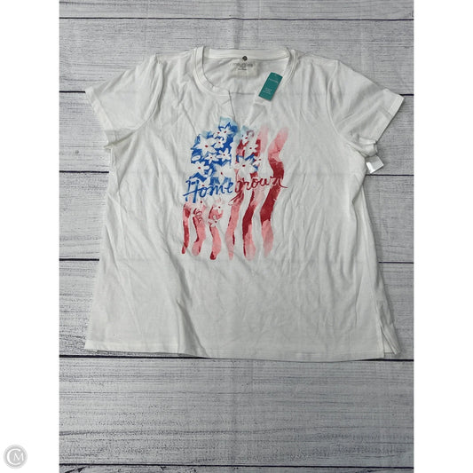 Top Short Sleeve By Maurices In White, Size: Xl