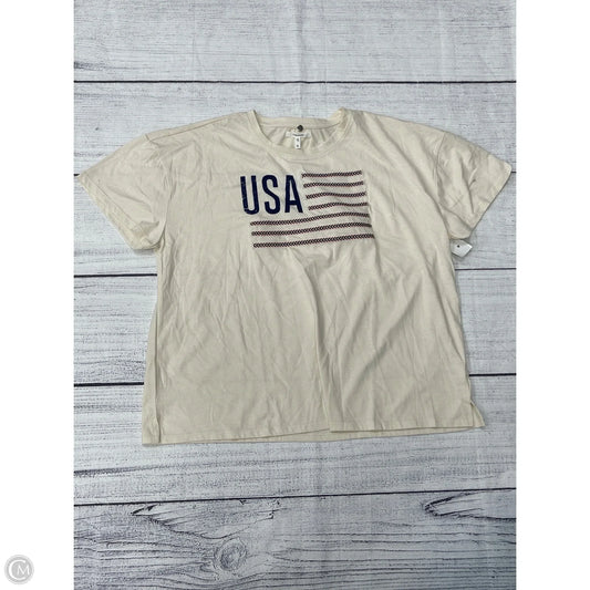 Top Short Sleeve By Maurices In Tan, Size: Xl