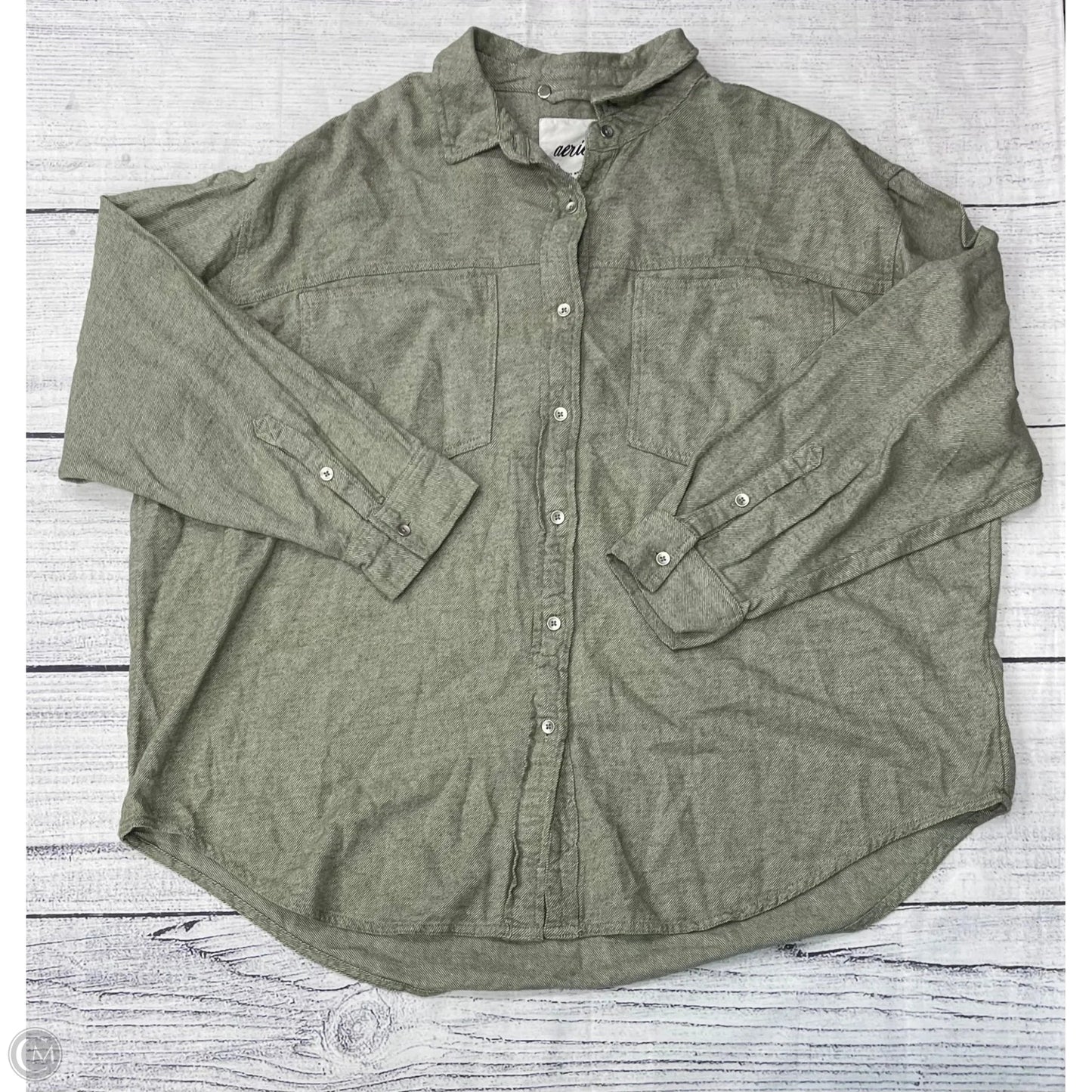 Top Long Sleeve By Aerie In Green, Size: Xl