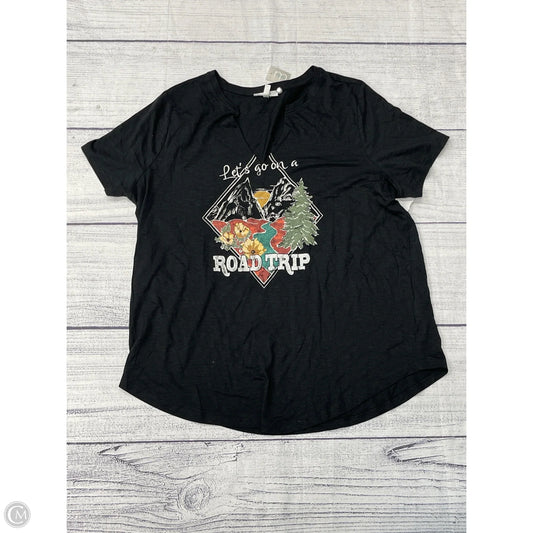 Top Short Sleeve By Maurices In Black, Size: 1x