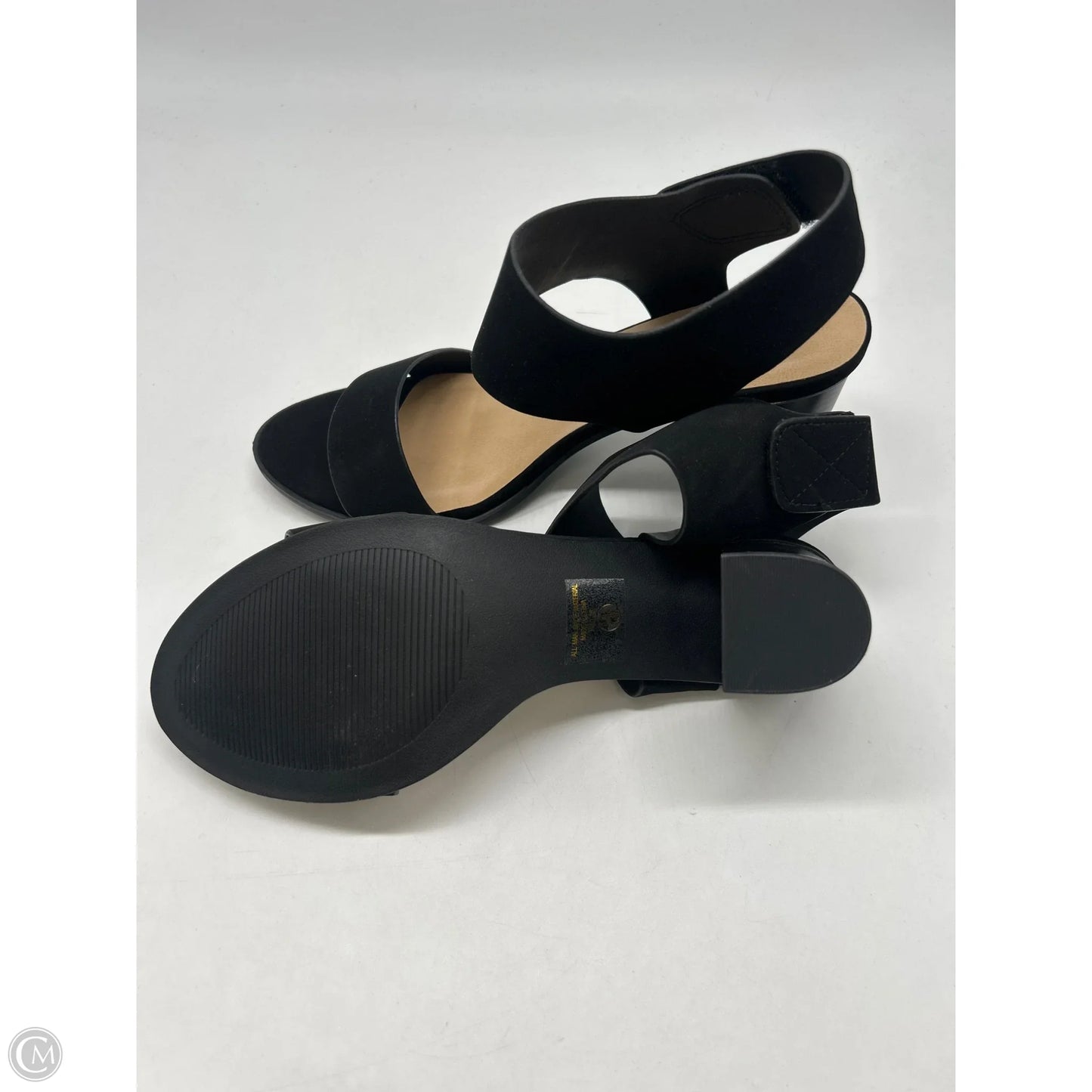 Sandals Heels Block By Solanz In Black, Size: 8.5