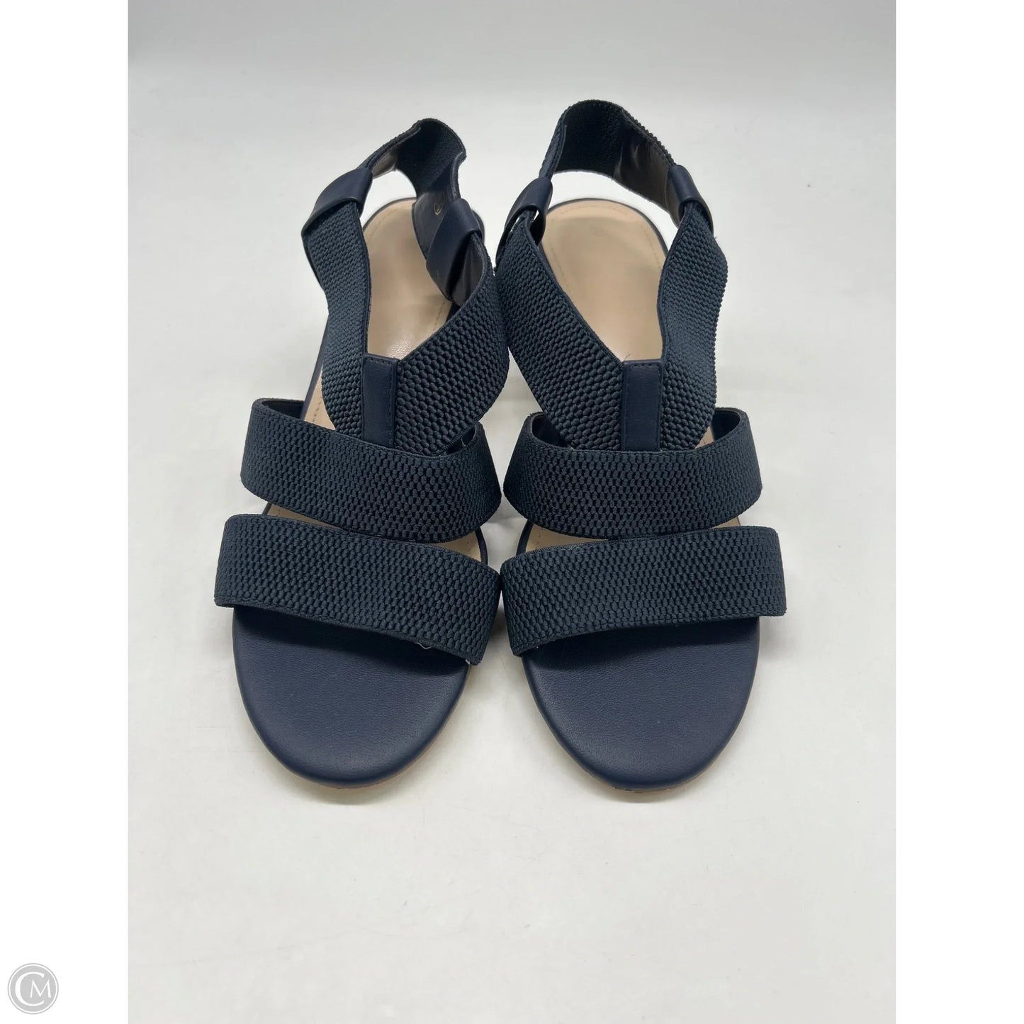 Sandals Heels Block By Clothes Mentor In Navy, Size: 8.5