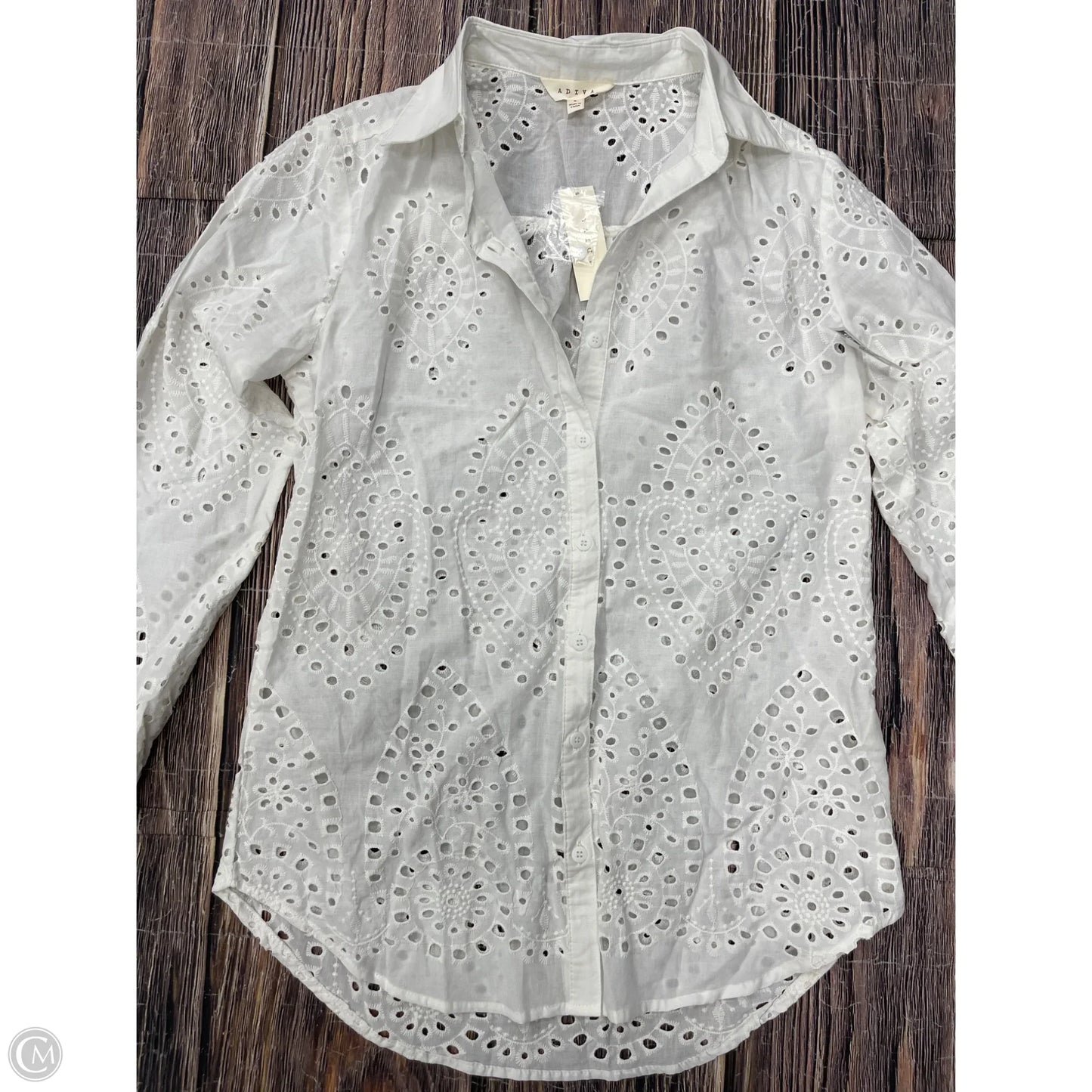 Top Long Sleeve By Adiva In White, Size: S