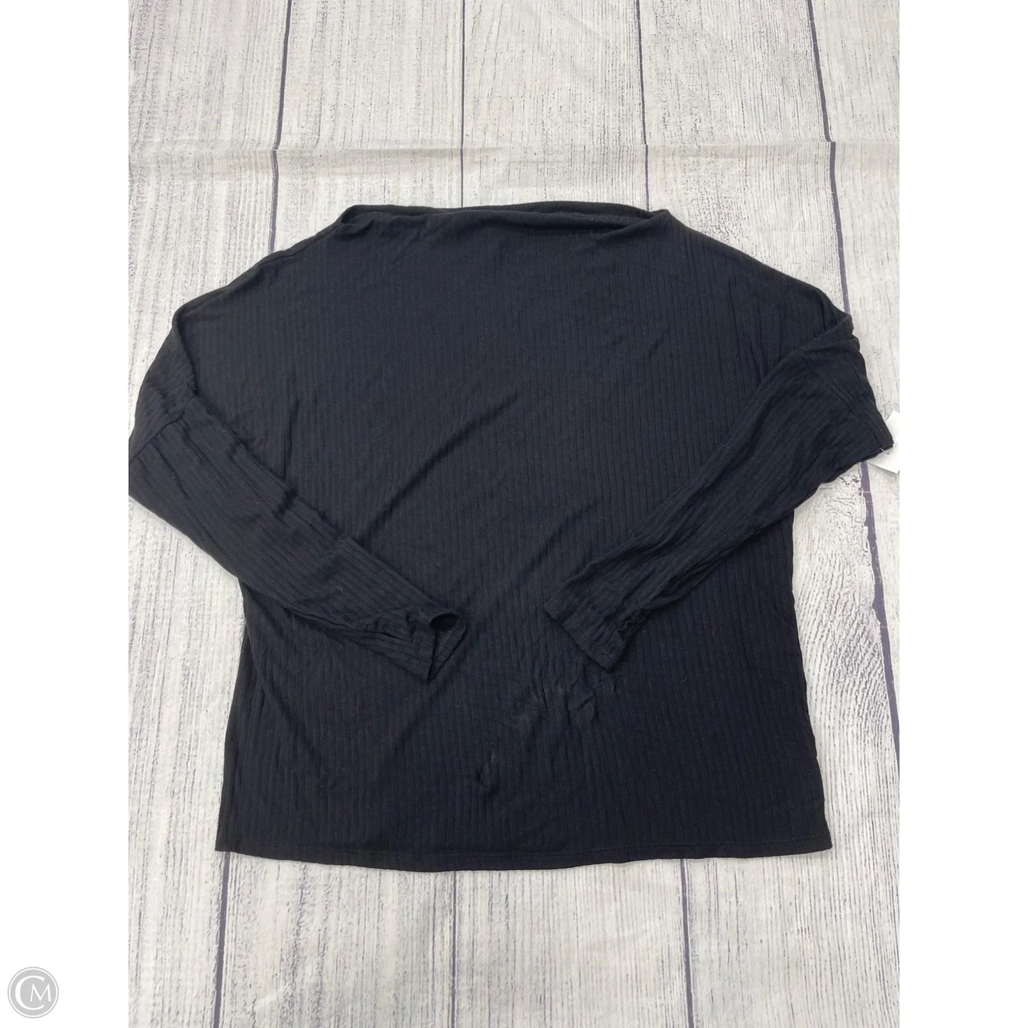Top Long Sleeve By Elan In Black, Size: M
