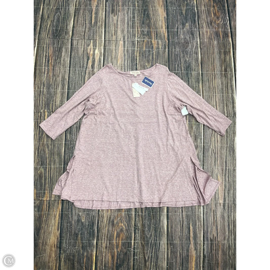 Top 3/4 Sleeve By Philosophy In Pink, Size: 2x