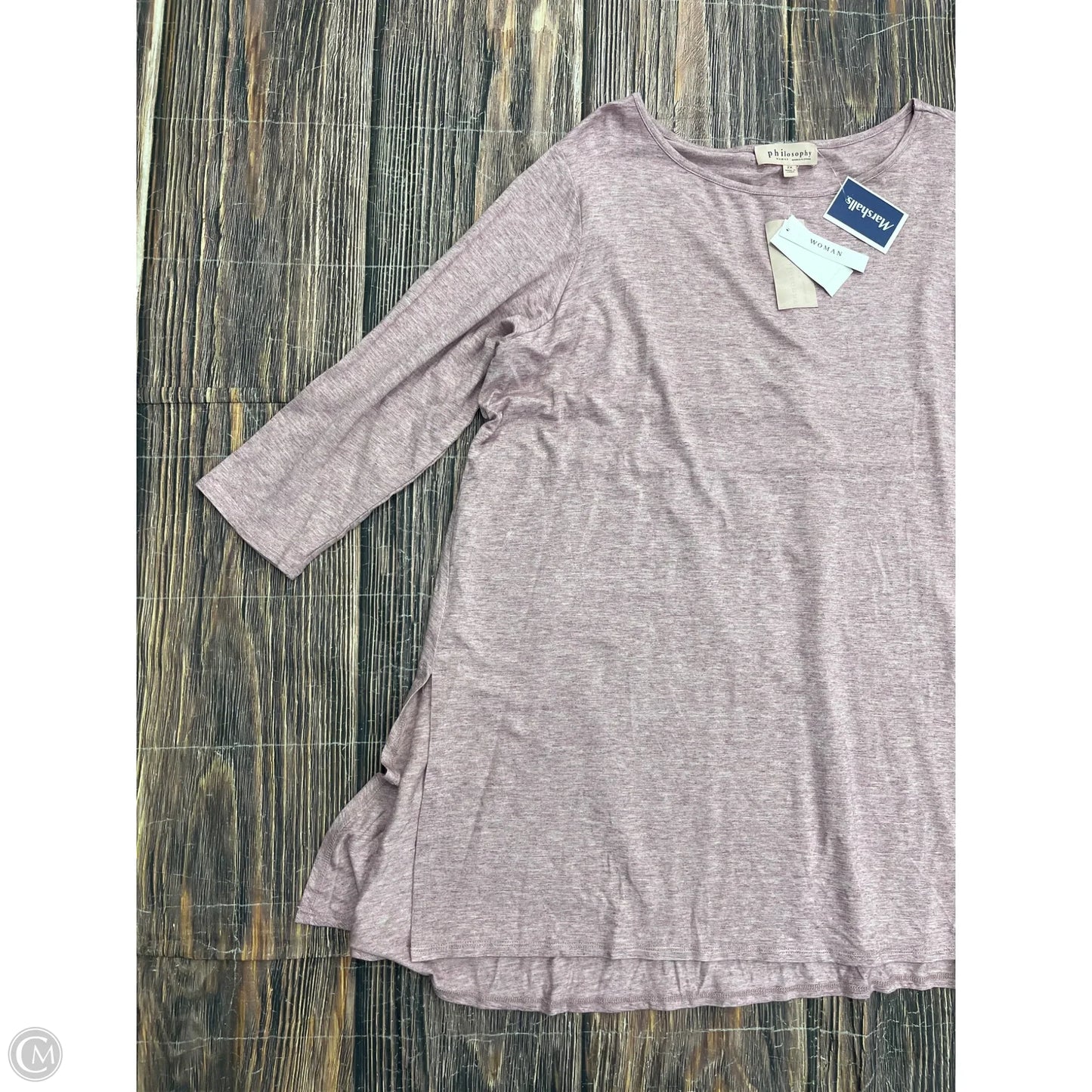 Top 3/4 Sleeve By Philosophy In Pink, Size: 2x