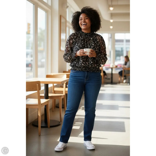 Top Long Sleeve By Opheliarose In Black, Size: 2x