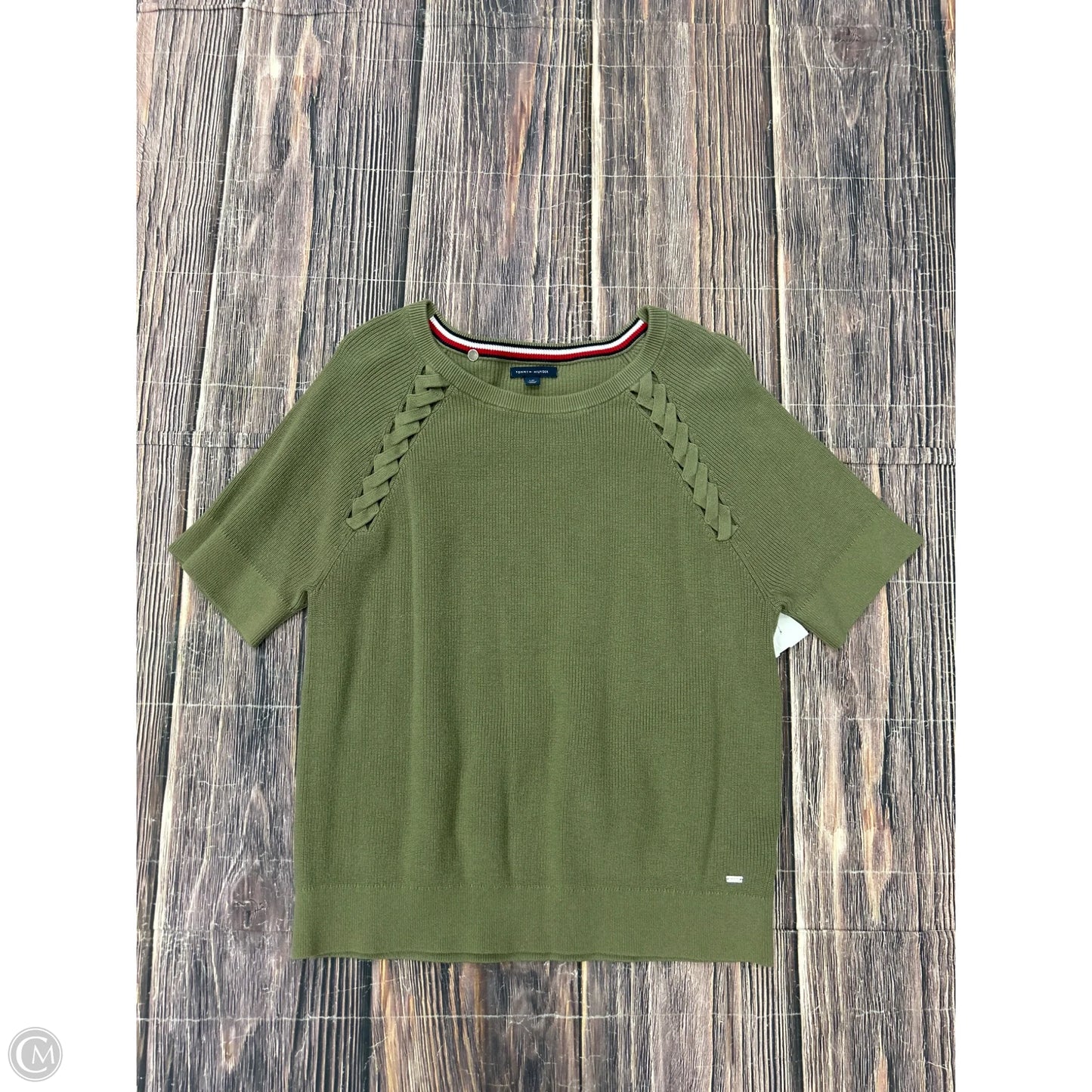 Sweater Short Sleeve By Tommy Hilfiger In Green, Size: L