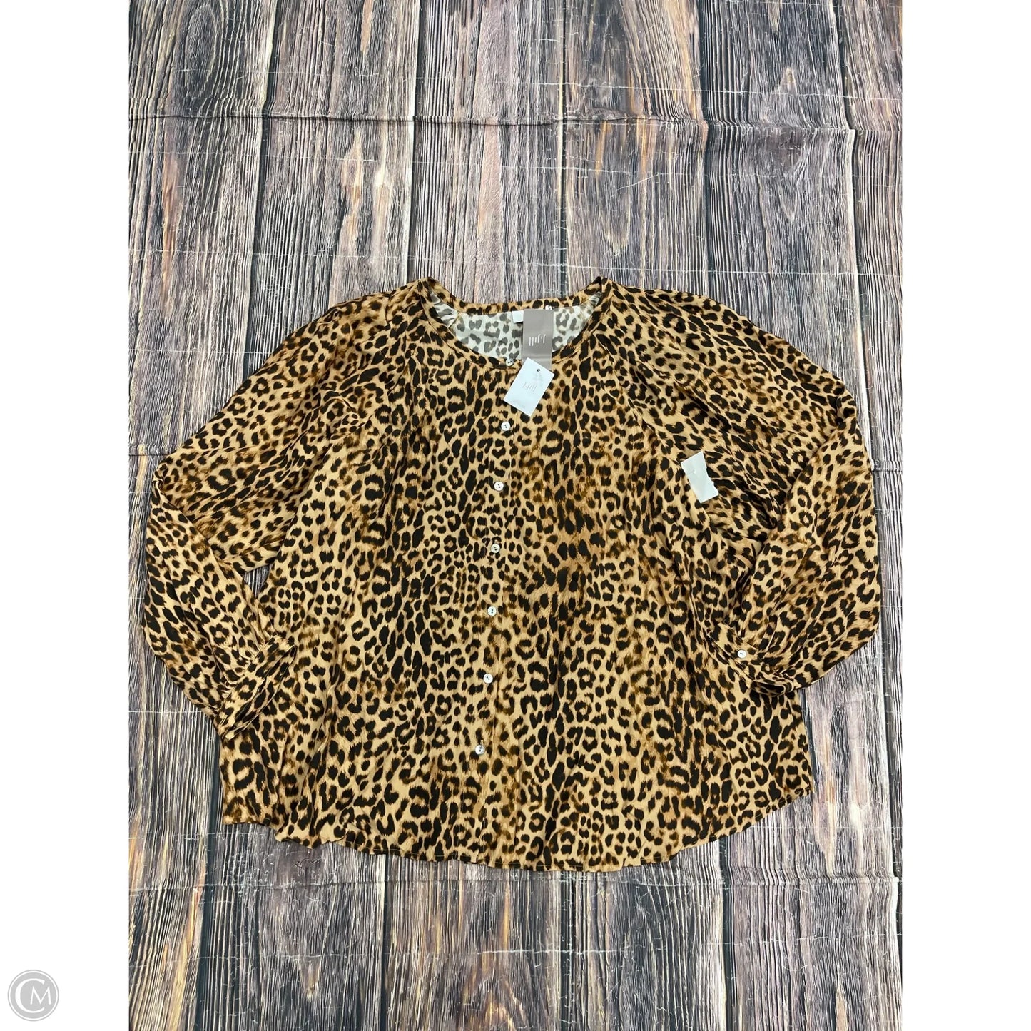 Top Long Sleeve By J. Jill In Animal Print, Size: 2x