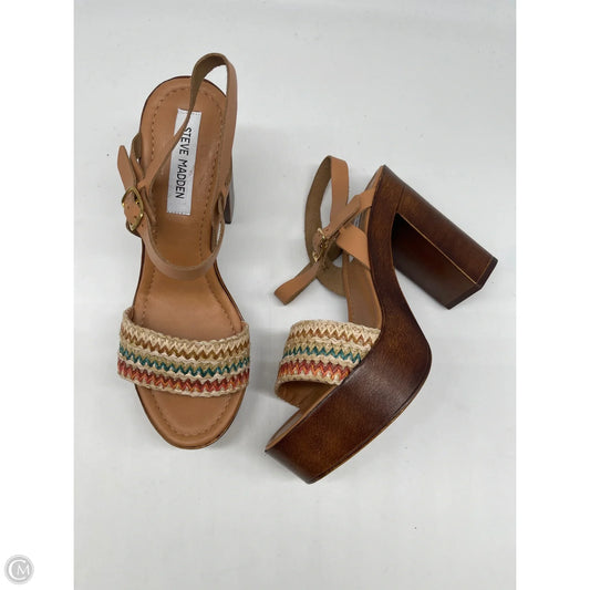 Sandals Heels Block By Steve Madden In Multi-colored, Size: 10