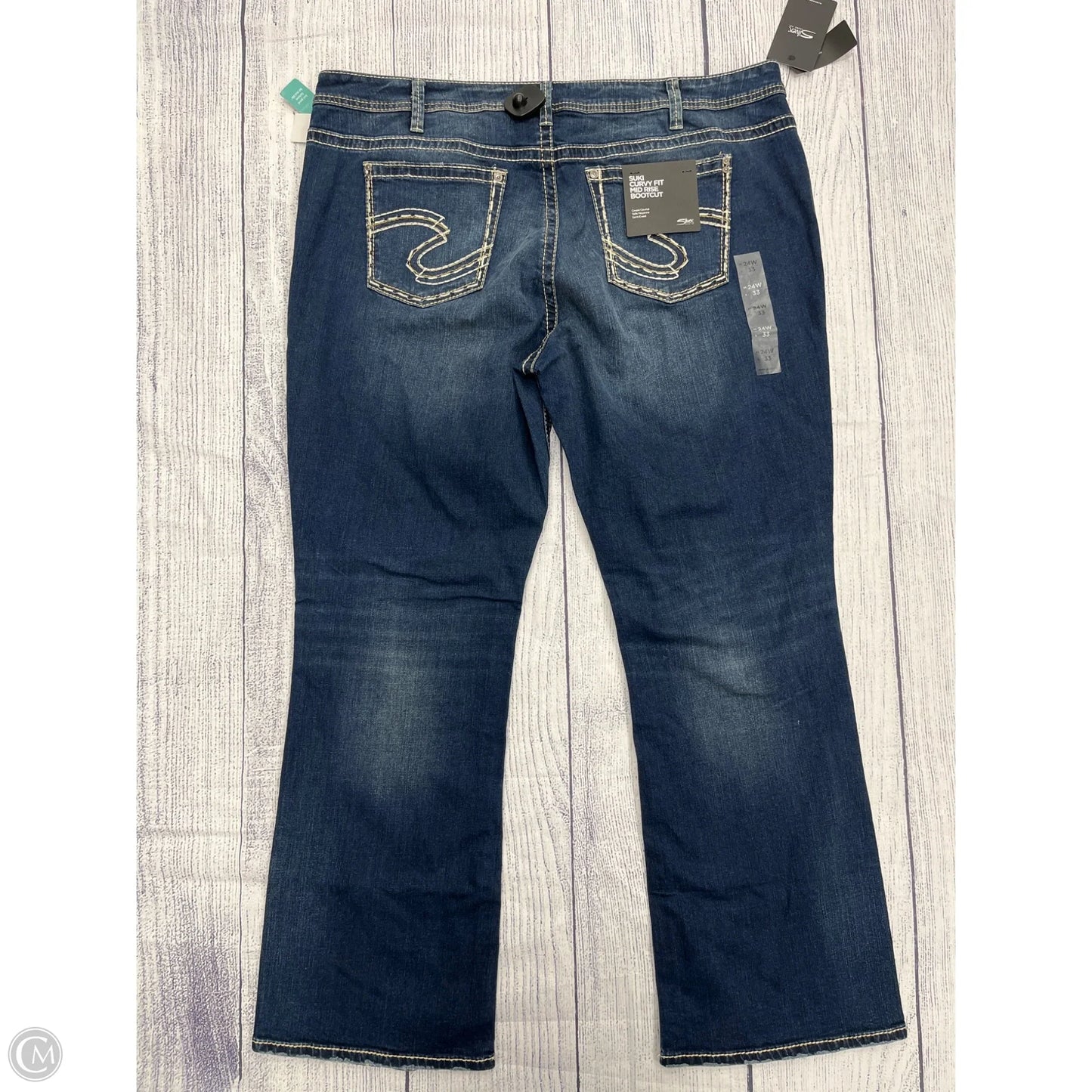 Jeans Boot Cut By Silver In Blue Denim, Size: 24