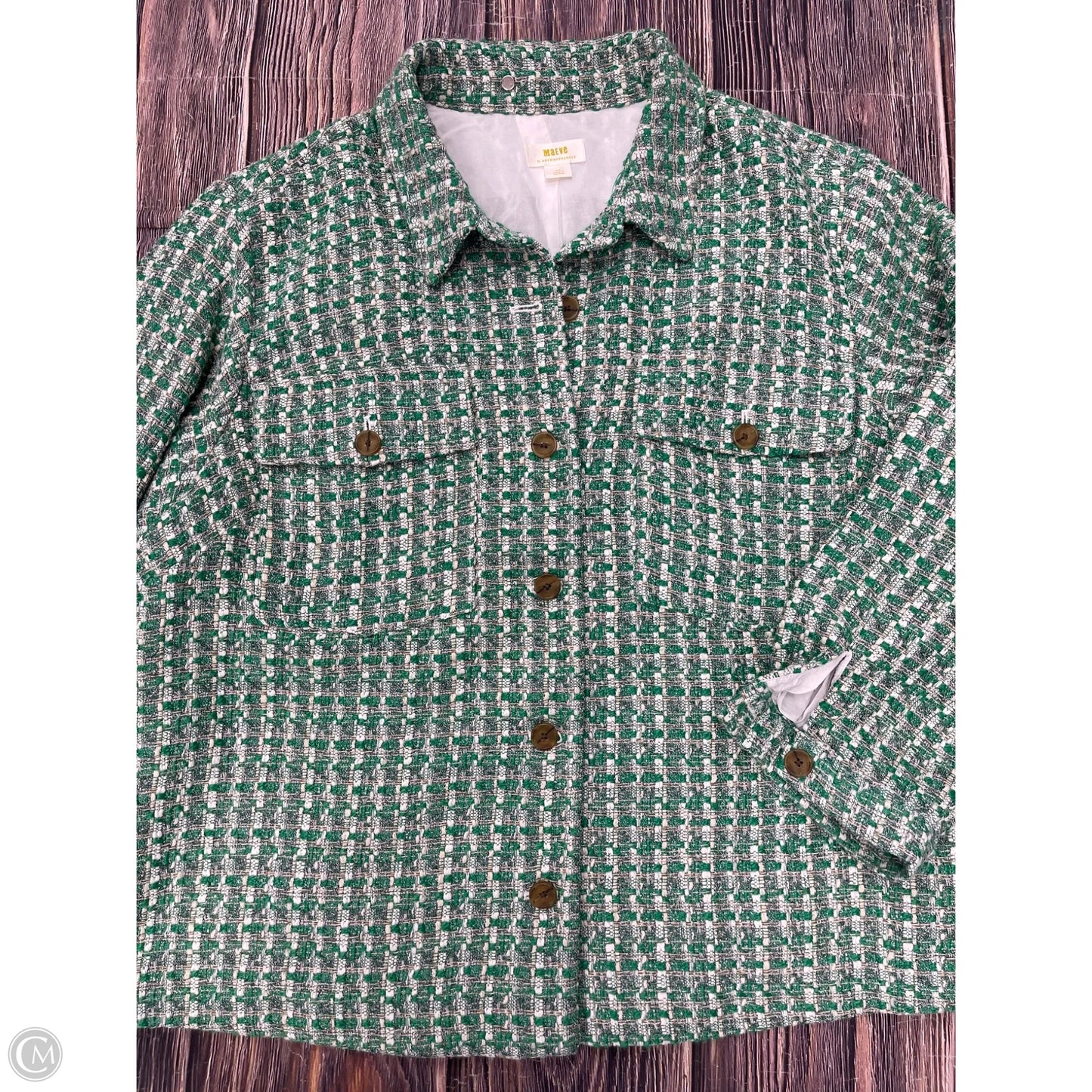 Coat Peacoat By Maeve In Green, Size: 3x