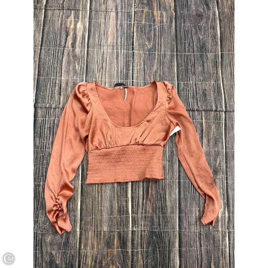 Top Long Sleeve By Free People In Orange, Size: Xs