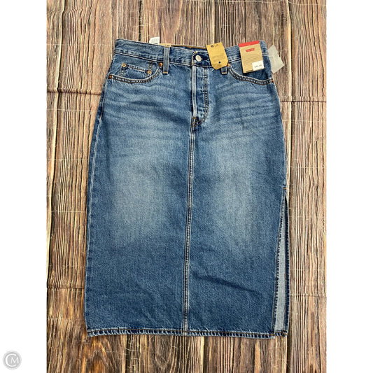 Skirt Midi By Levis In Blue Denim, Size: 8