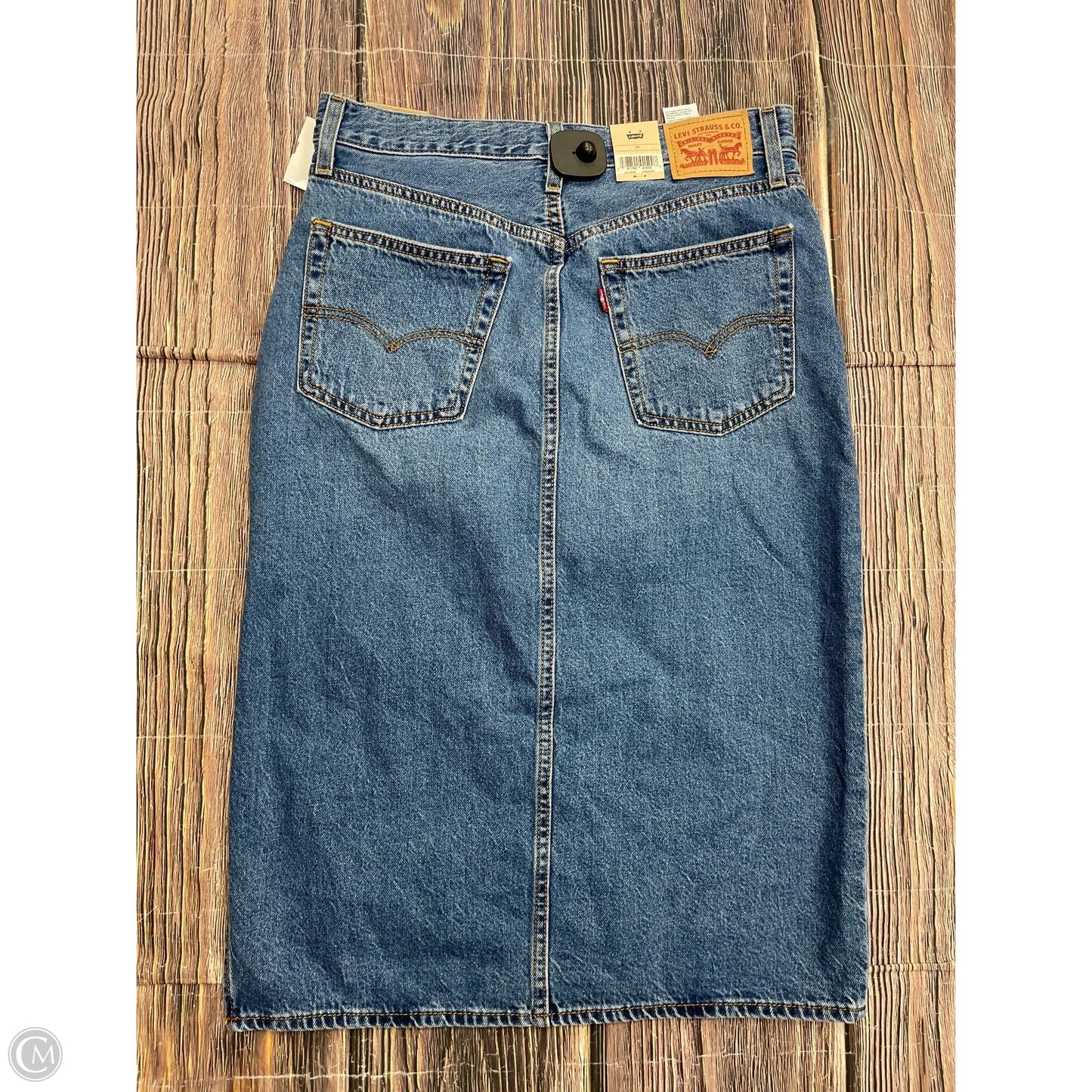 Skirt Midi By Levis In Blue Denim, Size: 8