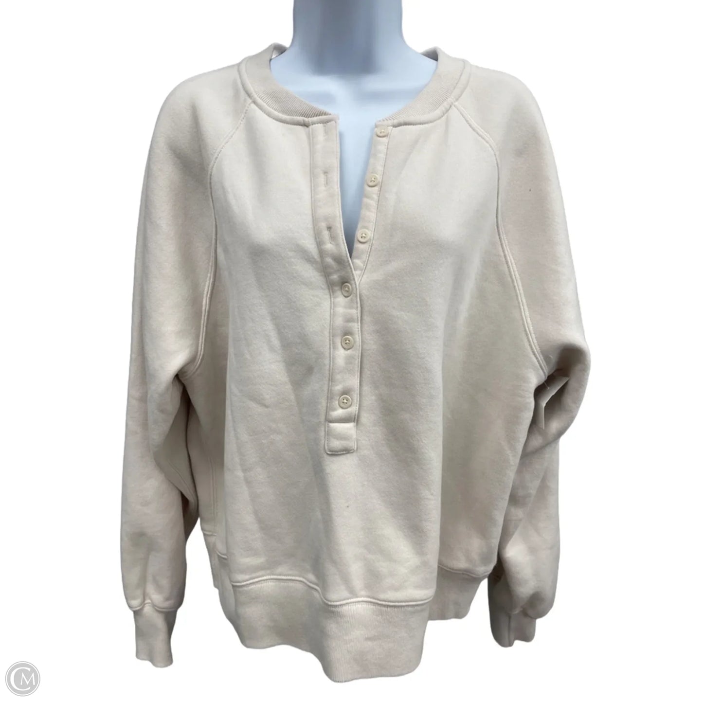 Sweatshirt Crewneck By Abercrombie And Fitch In Cream, Size: L
