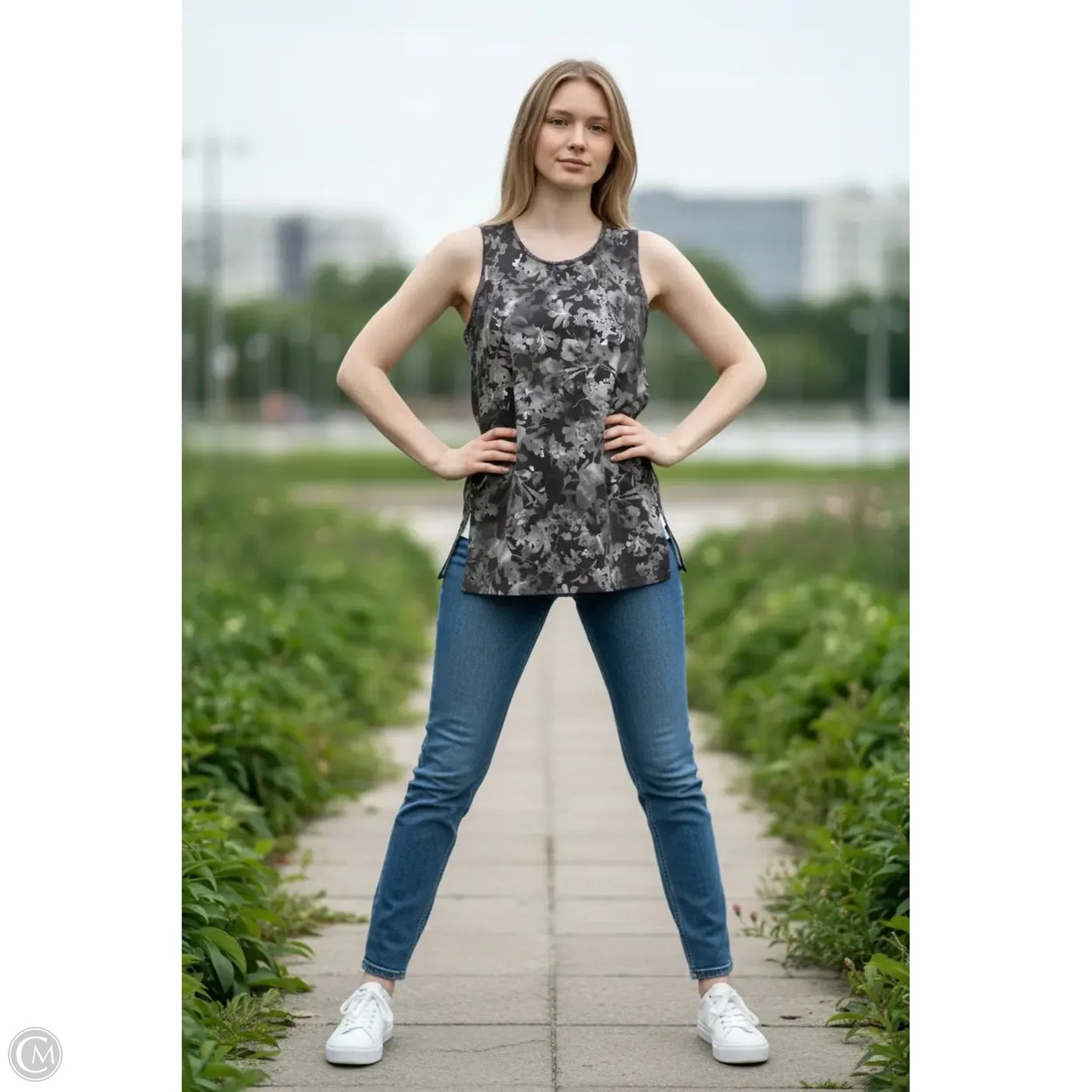 Athletic Tank Top By Athleta In Floral Print, Size: S