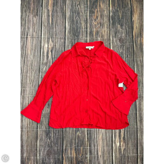 Top Long Sleeve By Loft In Red, Size: 1x Petite