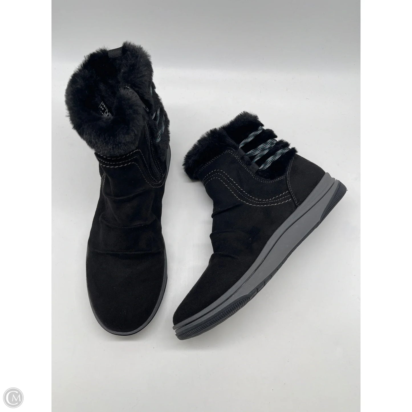 Boots Ankle Flats By Clarks In Black, Size: 9