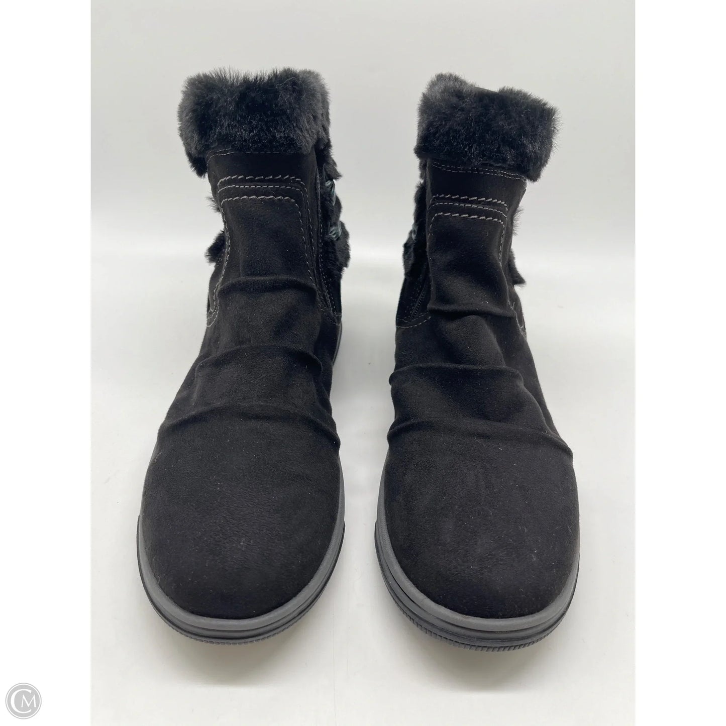 Boots Ankle Flats By Clarks In Black, Size: 9