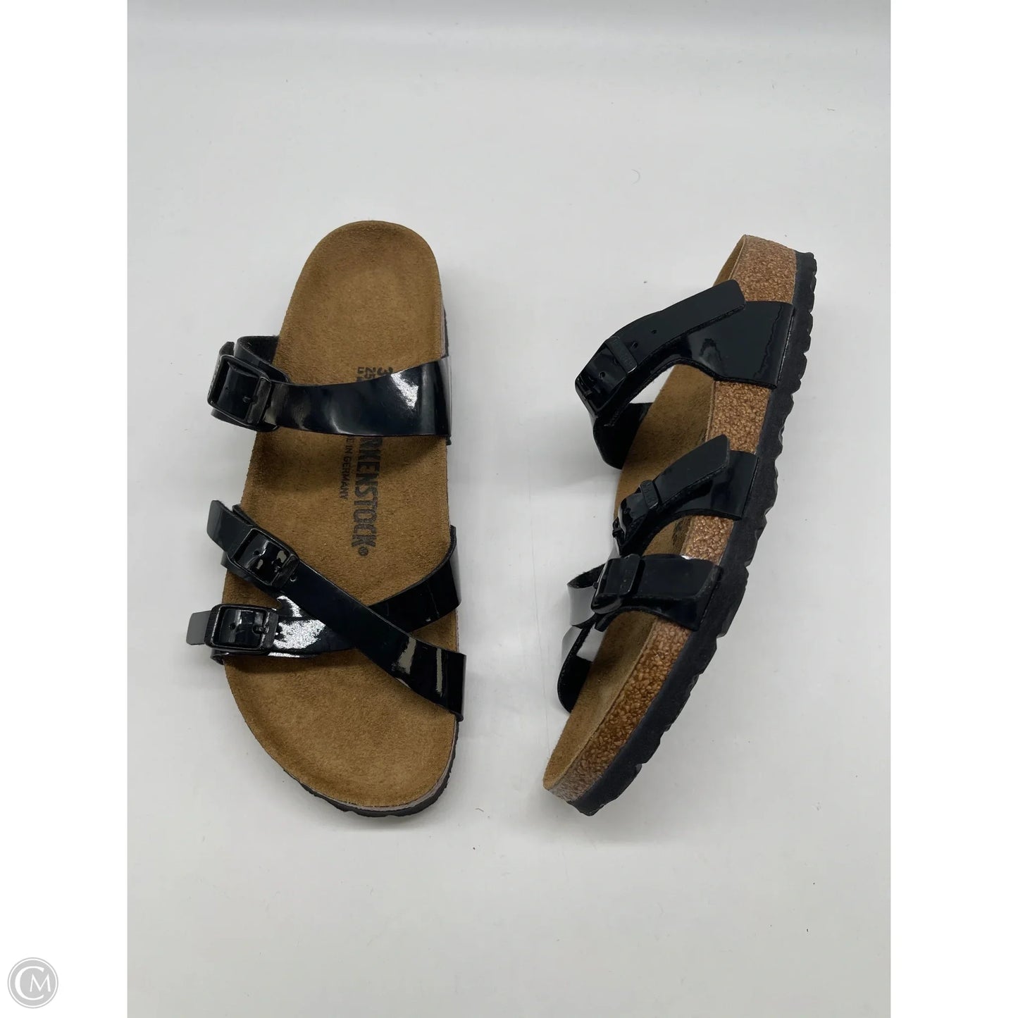 Sandals Flats By Birkenstock In Black, Size: 8